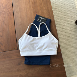 【Oakhue Tna】Fitness Yoga Tennis Running Sports Bra Light Support with Chest Pads Tank Top Thin Straps