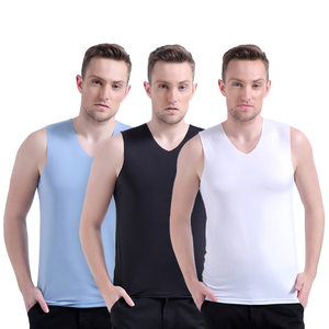 
Men's vest ice silk breathable wide shoulder sweat-absorbing quick-drying exercise fitness vest sleeveless tear men's disposable vest