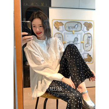 AMUM pregnant women's clothing starry space market ~ wave dot casual pants velvet velvet
