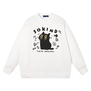 
Xiuluo Sokind is so good. Black cat spring and autumn pure cotton clothes and sweatshirts for men. Trendy pairs. Yes, only lovers.