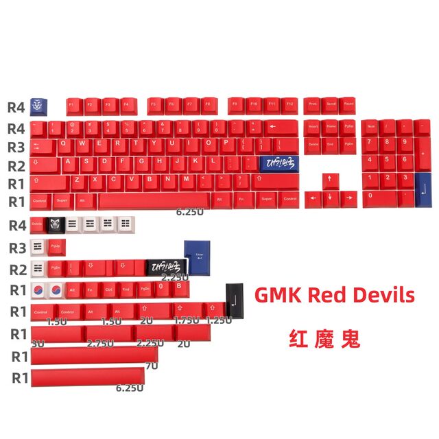 GMK Red Devils red devil keycaps PBT sublimation mechanical keyboard keys personality new original factory high
