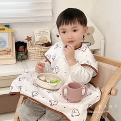 Korean Ins Baby Coverall Baby Bib Whole Body Waterproof Protection Anti-dirty All-in-one Children's Anti-dressing