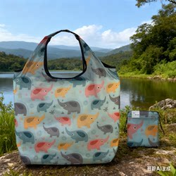 Korean Style Waterproof Grocery Shopping Eco-Friendly Bag, Portable Foldable Shopping Bag, Large Capacity Tote Bag, Shoulder Storage Bag, Mommy Bag