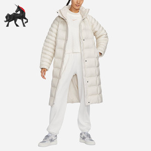 Nike/Nike genuine winter women's windproof, warm, loose long sports stand -up collar cotton clothing FB7671