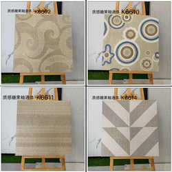 Patchwork Linen Tile Candy Glaze Antique Carpet Tile 600*600 Bedroom Balcony Milk Tea Shop Fabric Pattern Tile Floor