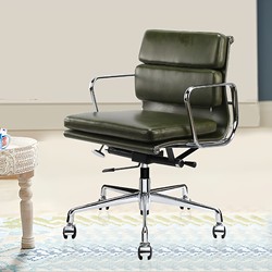 Eames Office Chair, Modern Computer Chair, Adjustable Swivel Chair, Conference Chair, Mid-Level Chair, Leather Chair, Reception Meeting Chair