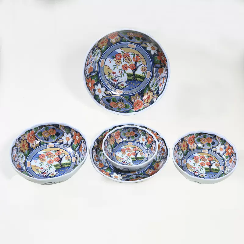 爱陶屋日本进口美浓烧古伊万里锦彩陶瓷碗日式和风陶瓷器餐具-Taobao