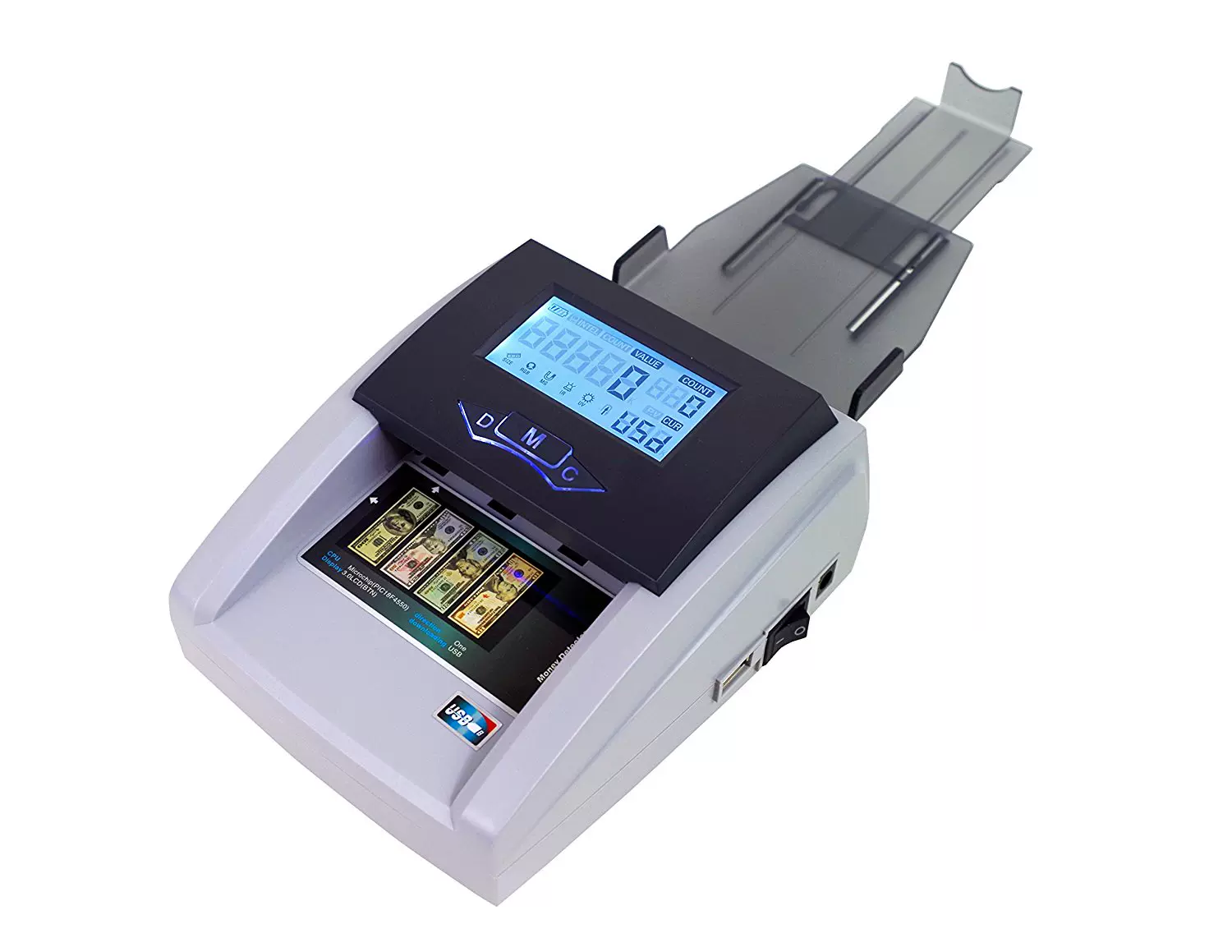 美金欧元英镑人民币日本马币小型便携式金额合计鉴别锂电池验钞