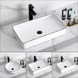 Countertop Basin, Balcony Countertop Washbasin, Small Ceramic Washbasin, Small Bathroom Basin, Single Basin, Countertop Basin for Home Use
