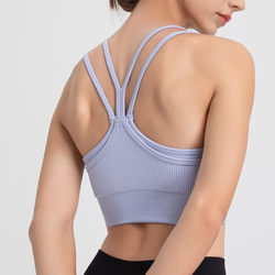 Thin Strap Beautiful Back Fake Two-Piece All-In-One Sports Bra Women's Bra Vest 148