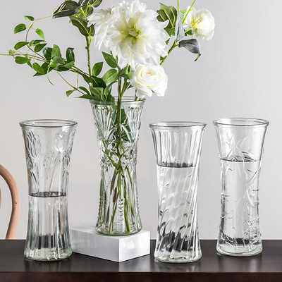 玻璃花瓶大号透明水养富贵竹客厅家用水培插花瓶摆件卧室家居玄关