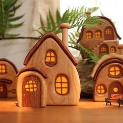 Li Muzhi's Original Nordic-Style Wooden House Ornaments, Micro-Landscape Wooden House, Creative and Cute Gifts, Home Decoration