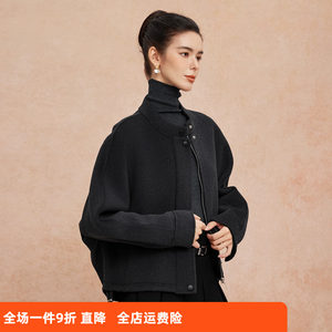 
Sirli 2025 new loose version fashionable age-reducing and taller classic small stand-up collar double-sided woolen short wool coat