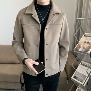 
Woolen coat men's short autumn and winter 2023 new lapel jacket high-end light luxury Korean style woolen coat