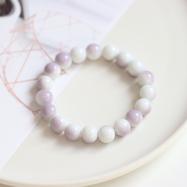 Forest-style Chinese style women's glass crystal bracelet small fresh glass single-circle student tray bracelet wraps finger soft 707