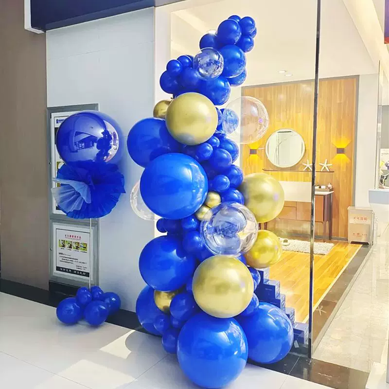 蓝色空飘气球立柱路引商场4s车行服装店铺节日活动促销布置装饰