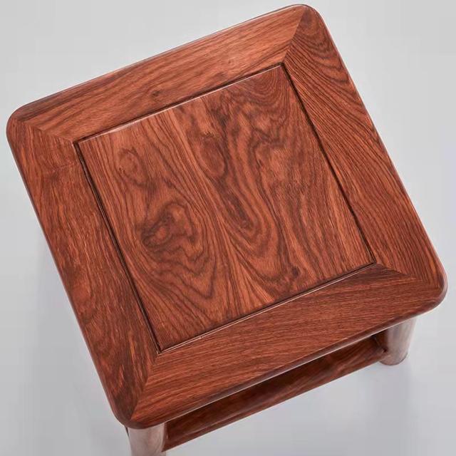 Hedgehog redwood square stool household wooden stool solid wood low stool living room shoe replacement stool large material plus high small stool

