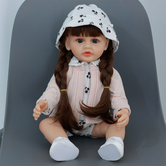 
55cm simulated baby toy soft rubber reborn doll accompany the child to have a house dress-up doll birthday gift
