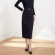 Xiquerip's mature temperament skirt with slit versatile commuter drapery makes it look slim and hip-decorated suit decorative pocket