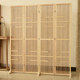 New Chinese solid wood bamboo screen partition folding mobile living room porch tea room partition antique old Japanese screen
