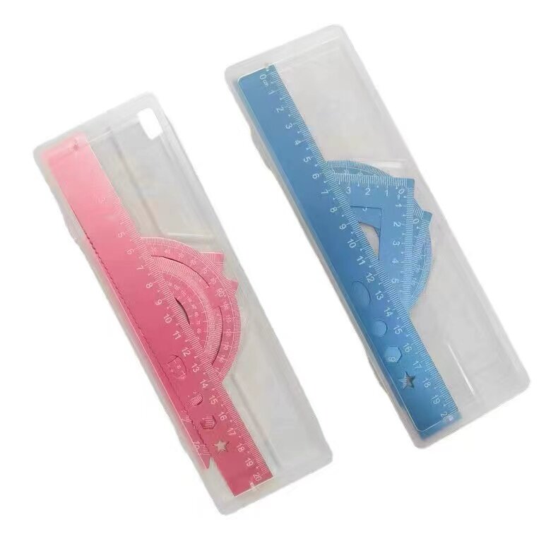 [무료 조각] 20CM 자 맞춤형 알루미늄 합금 4피스 편지지 삼각형 눈금자 15CM -