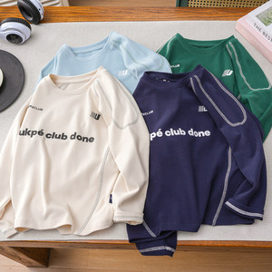 
Boys' long-sleeved T-shirt spring and autumn 2026 new children's loose bottoming shirt medium and large children's style round neck shirt T-shirt