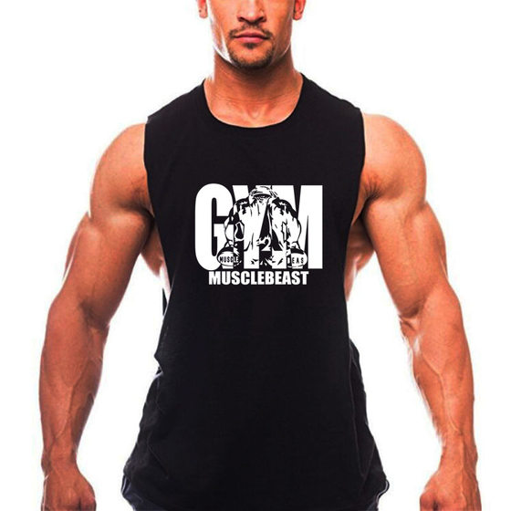 
Muscle sports vest men's loose large size sleeveless fitness wear sweat running cotton loose training vest summer