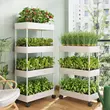 Ban công nhiều lớp trồng rau hiện vật kết hợp ba chiều hộp đặc biệt kết hợp trồng giá để rau tầng trên cùng chậu dâu tây giá hoa trong nhà