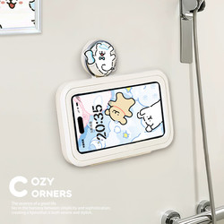 Bathroom Waterproof Suction Cup Phone Holder Wall-Mounted Bathroom Shower Binge-Watching Gadget Bathroom Storage Box Shelf