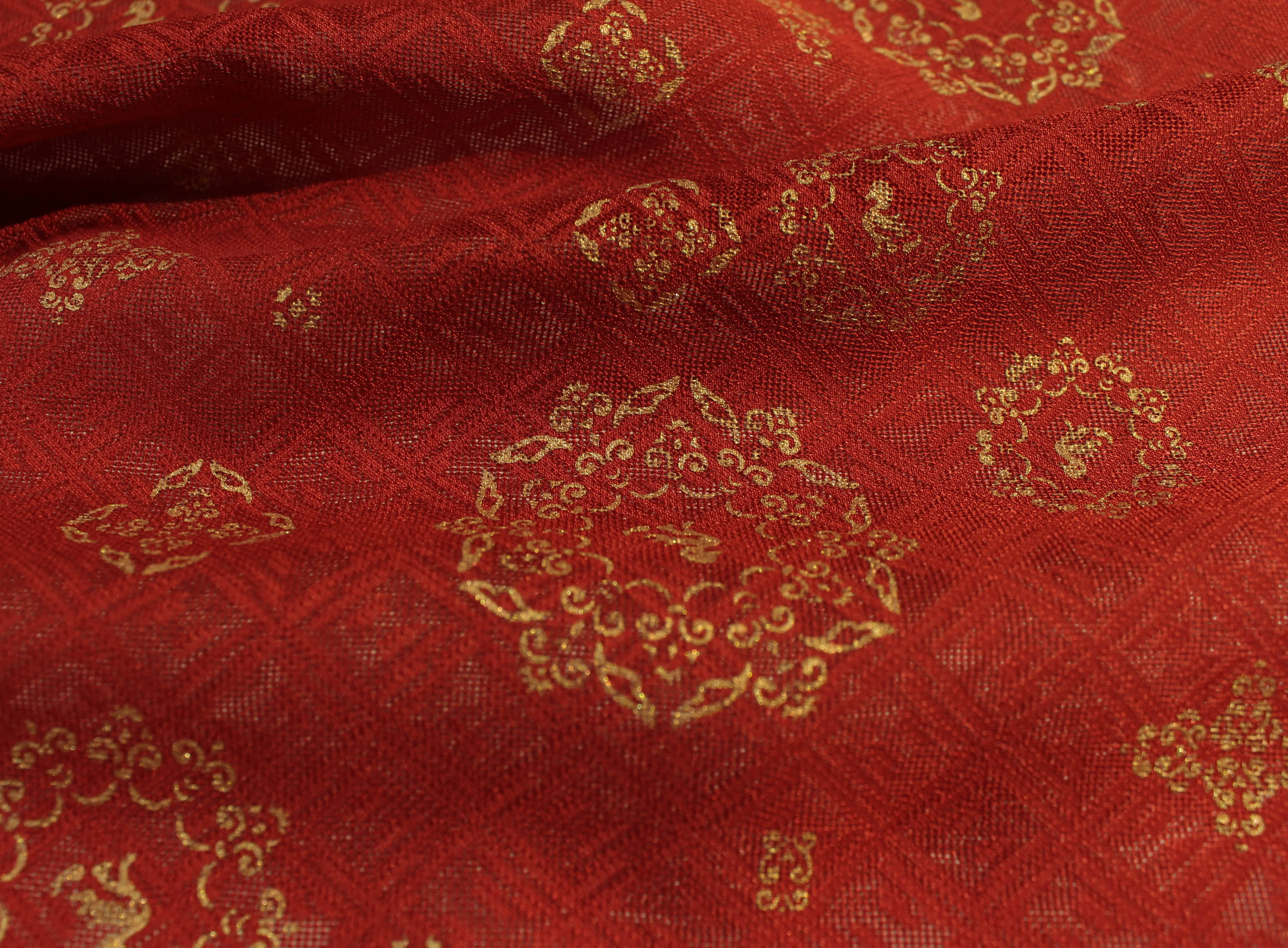 宝花立鸟汉服苏罗花罗纱罗服装真丝面料女装桑蚕丝