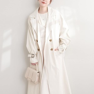 
Japanese single nc cooperation model British style mid-length double-breasted belted windbreaker jacket for women