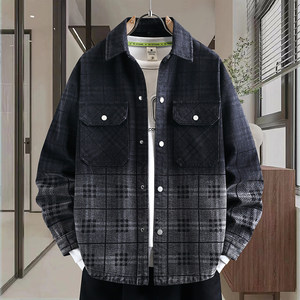 
Teenage men's denim jacket 2026 spring new high school student retro jacket high-end handsome shirt