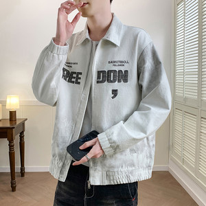 
Trendy brand embroidered denim jacket men's spring new style 2026 super hot student jacket handsome teenager men's outerwear