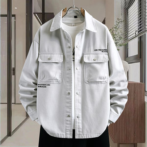
Casual workwear denim jacket for men spring and autumn retro washed denim clothes youth men's jacket shirt