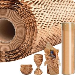 Mesh Cowhide Honeycomb Roll Paper Is Biodegradable and Environmentally Friendly Paper for Cushioning and Shock Absorption Packaging, 80g Mesh Packaging Paper, Honeycomb Paper