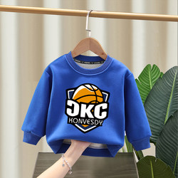 Children's Clothing Boys' High-Quality Cotton Sweatshirt New Autumn Style Long-Sleeved Loose Fleece-Lined Thickened Top for Young Children