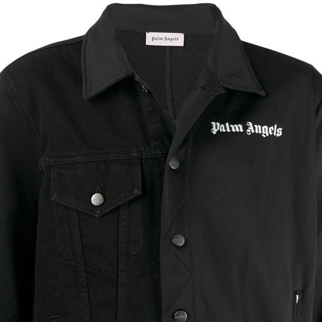 PalmAngels new back printed letter spelled denim men's jacket ...