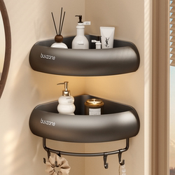 High-Quality Bathroom Storage Rack, No-Drill Installation, Triangular Shelf for Toilet, Washbasin, Wall-Mounted Corner Shelf