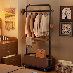 Floor-Standing Clothes Rack for Home Use in the Bedroom, Clothes Storage Rack at the Foot of the Bed, a Magical Tool for Placing Clothes at Night, Mobile Coat Rack