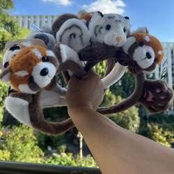 Bukaqi Genuine Red Mountain Zoo Check-In Red Panda Headband Cartoon Plush Headwear Giant Panda Funny Headband