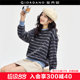 Giordano jacket for women fashionable color-blocking colorful striped velvet pullover loose round neck sweatshirt for women 18324510