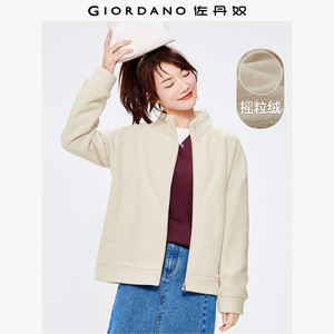 
Giordano jacket for women new fleece jacket outdoor warm casual stand collar zipper sweatshirt for women 05372863