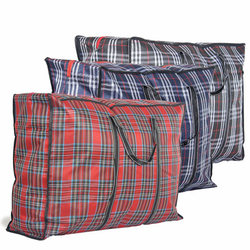 Colorful Cartoon Pattern Woven Bag, Tote Bag, Large Travel and Moving Luggage Bag, Worker's Bag, Quilt Storage