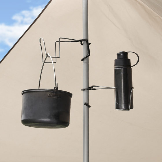 
Outdoor clip-type cup hanger stainless steel multifunctional cup holder light hanging portable anti-slip storage rack durable hook