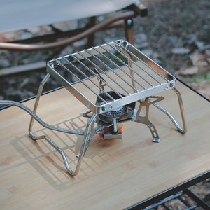 
Outdoor stove stand portable foldable kettle stand stainless steel striped mesh mini stand baking tray