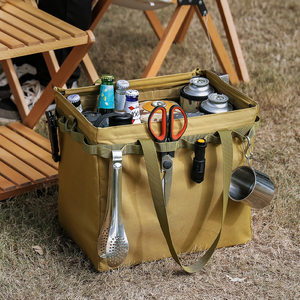 
Outdoor folding storage box camping storage tool bag large capacity tote bag multi-functional storage picnic organization