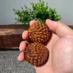 Natural Huanghuali Wood Carving Handball Wooden Massage Fitness Ball Submersible Health Ball Hand-Held Toy Ball