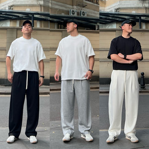 
FFMR [Cool Breathable Mask Pants] 2026 Summer Casual Sweatpants Loose Drape Straight Black Sports Pants