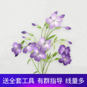 苏绣DIY套件 初学无基础可绣有指导有痕迹图发参考教材花草花卉类