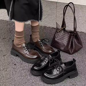 
(Miller) 2026 New British Style Small Leather Shoes Increased Thick Sole Anti-Slip Single Shoes Loafers Women's Trend 9039